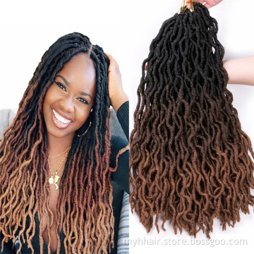 Faux Locs Curly 20 inch 24 roots/pack,Afro Locs twist Ombre Three Tone Synthetic Braiding Hair extensions Crochet Braids